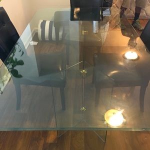Glass dining table